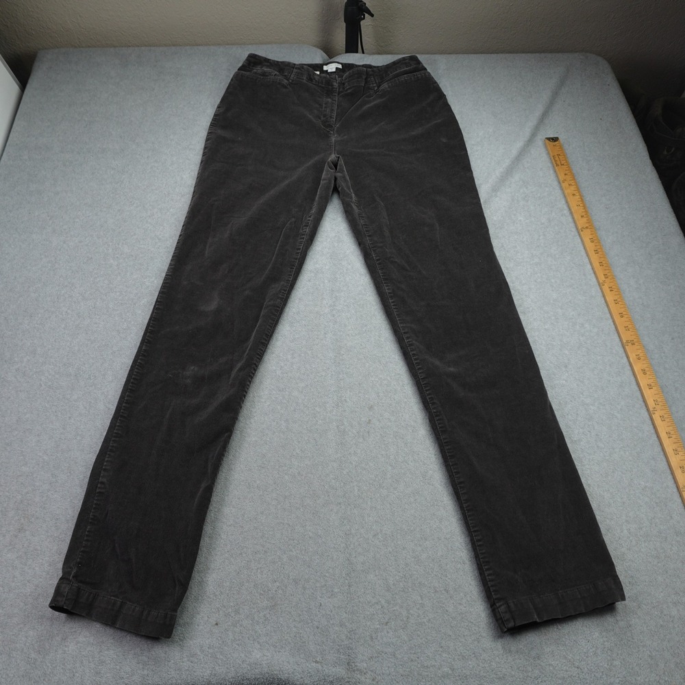 J. Jill Pants Women 10 Tall (31x32.5) Gray Straight Leg Corduroy Stretch Casual
